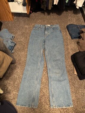 Abercrombie & Fitch Light Blue Straight Leg Jeans 90s ultra high rise curve love